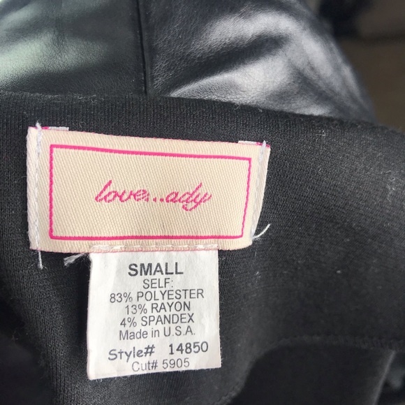 Love...ady Black Faux Leather Blazer Jacket Small - Picture 5 of 6